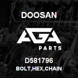 D581796 Doosan BOLT,HEX,CHAIN | AGA Parts