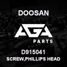 D915041 Doosan SCREW,PHILLIPS HEAD | AGA Parts