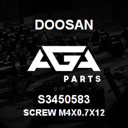 S3450583 Doosan SCREW M4X0.7X12 | AGA Parts