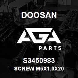 S3450983 Doosan SCREW M6X1.0X20 | AGA Parts