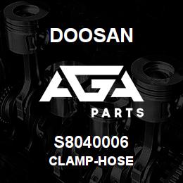 S8040006 Doosan CLAMP-HOSE | AGA Parts