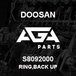 S8092000 Doosan RING,BACK UP | AGA Parts