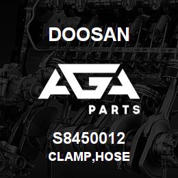 S8450012 Doosan CLAMP,HOSE | AGA Parts