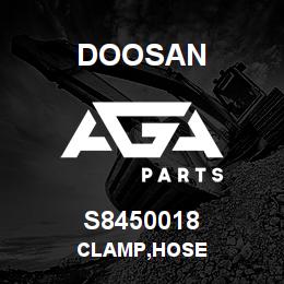 S8450018 Doosan CLAMP,HOSE | AGA Parts
