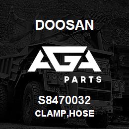 S8470032 Doosan CLAMP,HOSE | AGA Parts