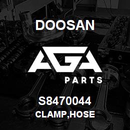 S8470044 Doosan CLAMP,HOSE | AGA Parts