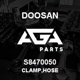 S8470050 Doosan CLAMP,HOSE | AGA Parts
