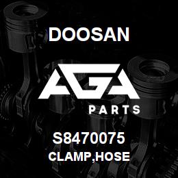 S8470075 Doosan CLAMP,HOSE | AGA Parts