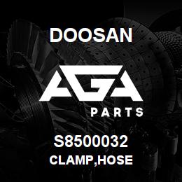 S8500032 Doosan CLAMP,HOSE | AGA Parts