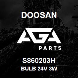 S860203H Doosan BULB 24V 3W | AGA Parts