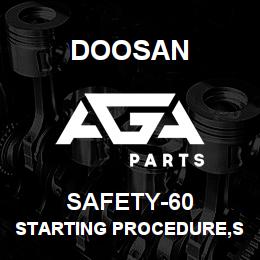 SAFETY-60 Doosan STARTING PROCEDURE,STRAIGHT FUEL | AGA Parts