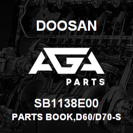 SB1138E00 Doosan PARTS BOOK,D60/D70-S5 (Intm 4- 3 SPD) | AGA Parts