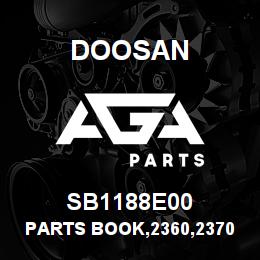 SB1188E00 Doosan PARTS BOOK,2360,2370,2380,2390,2420,2430 | AGA Parts