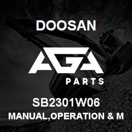 SB2301W06 Doosan MANUAL,OPERATION & MAINTENANCE | AGA Parts