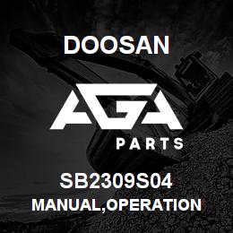 SB2309S04 Doosan MANUAL,OPERATION | AGA Parts