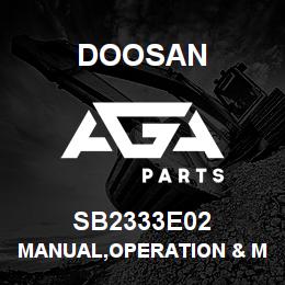 SB2333E02 Doosan MANUAL,OPERATION & MAINTENANCE | AGA Parts