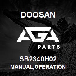 SB2340H02 Doosan MANUAL,OPERATION | AGA Parts