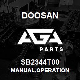 SB2344T00 Doosan MANUAL,OPERATION | AGA Parts