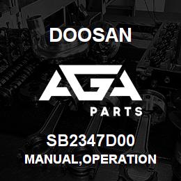 SB2347D00 Doosan MANUAL,OPERATION | AGA Parts
