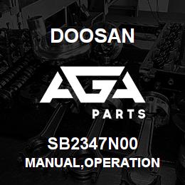 SB2347N00 Doosan MANUAL,OPERATION | AGA Parts