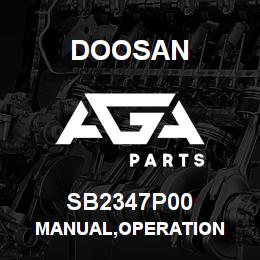 SB2347P00 Doosan MANUAL,OPERATION | AGA Parts