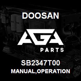 SB2347T00 Doosan MANUAL,OPERATION | AGA Parts