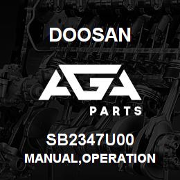 SB2347U00 Doosan MANUAL,OPERATION | AGA Parts