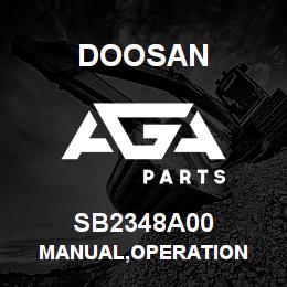 SB2348A00 Doosan MANUAL,OPERATION | AGA Parts
