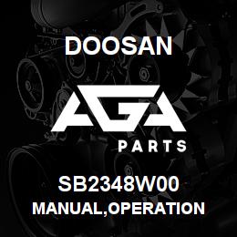 SB2348W00 Doosan MANUAL,OPERATION | AGA Parts