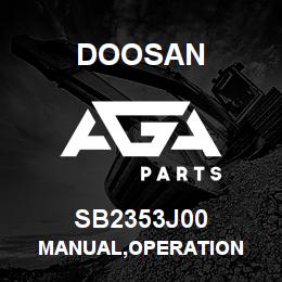 SB2353J00 Doosan MANUAL,OPERATION | AGA Parts