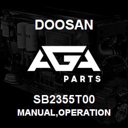 SB2355T00 Doosan MANUAL,OPERATION | AGA Parts
