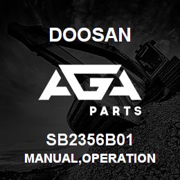 SB2356B01 Doosan MANUAL,OPERATION | AGA Parts