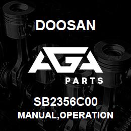 SB2356C00 Doosan MANUAL,OPERATION | AGA Parts