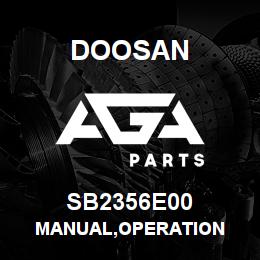 SB2356E00 Doosan MANUAL,OPERATION | AGA Parts