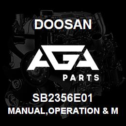 SB2356E01 Doosan MANUAL,OPERATION & MAINTENANCE | AGA Parts