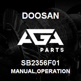 SB2356F01 Doosan MANUAL,OPERATION | AGA Parts