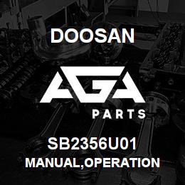 SB2356U01 Doosan MANUAL,OPERATION | AGA Parts