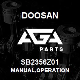 SB2356Z01 Doosan MANUAL,OPERATION | AGA Parts