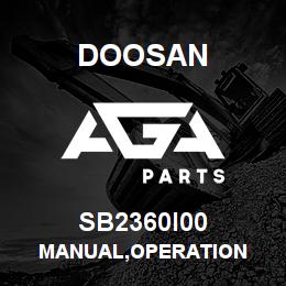 SB2360I00 Doosan MANUAL,OPERATION | AGA Parts