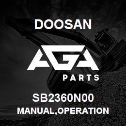 SB2360N00 Doosan MANUAL,OPERATION | AGA Parts
