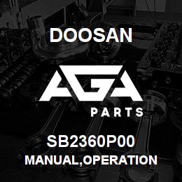 SB2360P00 Doosan MANUAL,OPERATION | AGA Parts