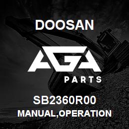 SB2360R00 Doosan MANUAL,OPERATION | AGA Parts