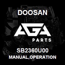 SB2360U00 Doosan MANUAL,OPERATION | AGA Parts