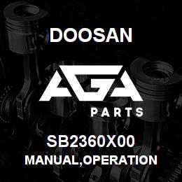 SB2360X00 Doosan MANUAL,OPERATION | AGA Parts