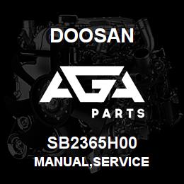 SB2365H00 Doosan MANUAL,SERVICE | AGA Parts