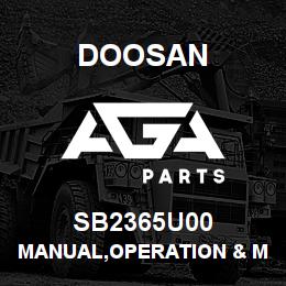 SB2365U00 Doosan MANUAL,OPERATION & MAINTENANCE | AGA Parts
