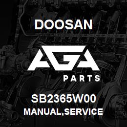 SB2365W00 Doosan MANUAL,SERVICE | AGA Parts