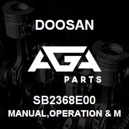 SB2368E00 Doosan MANUAL,OPERATION & MAINTENANCE,BR13/15/1 | AGA Parts