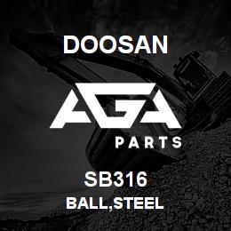 SB316 Doosan BALL,STEEL | AGA Parts