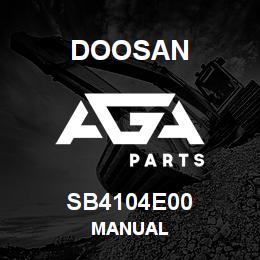SB4104E00 Doosan MANUAL | AGA Parts
